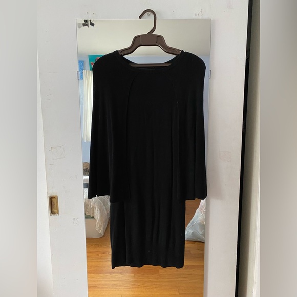 Carteblanche Caplet Sweater Vertigo Paris Black Shawl Mid Sleeve Dress Size S - Picture 2 of 6